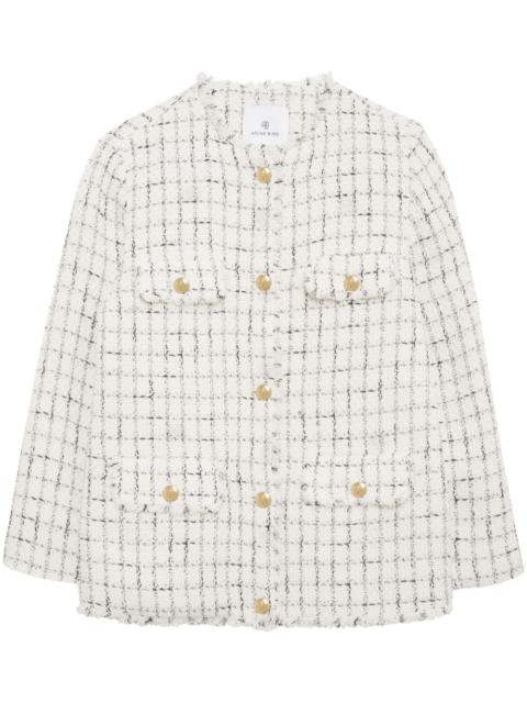 ANINE BING Janet plaid tweed jacket