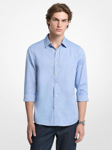 MICHAEL KORS Classic-Fit Printed Cotton Blend Dobby Shirt