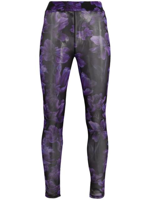 PHILIPP PLEIN floral-print tulle leggings