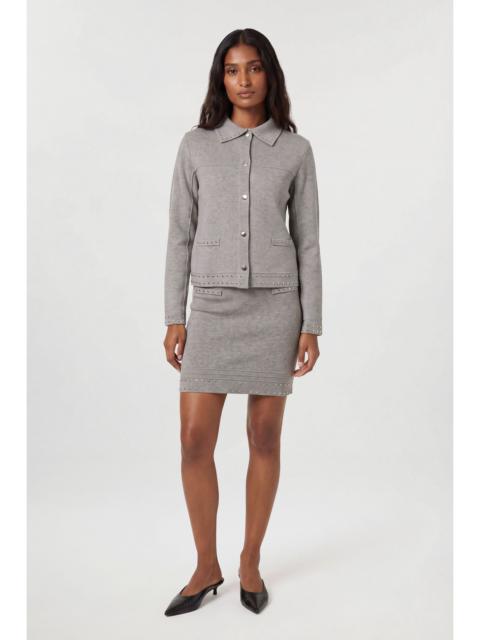 KAREN MILLEN Studded Collared Knitted Jacket