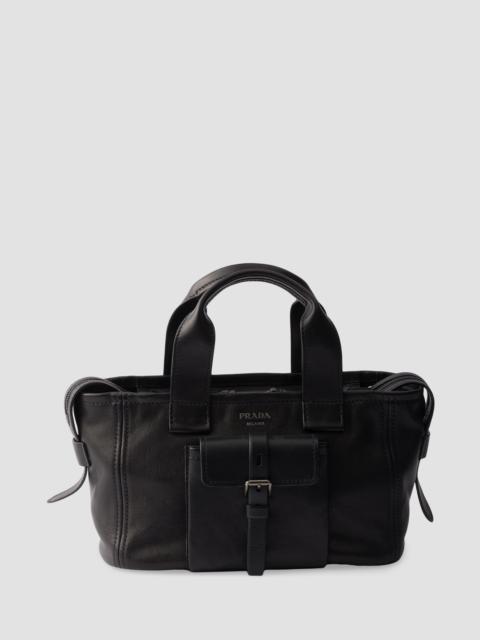 Prada Women's Route Leather Tote Bag - Black