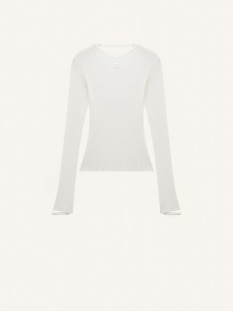 courrèges ELASTIC WRISTS RIB KNIT SWEATER