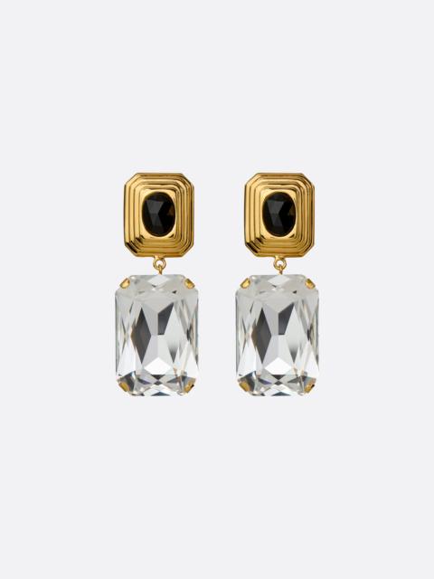 Alessandra Rich GOLD EARRINGS WITH CRYSTAL PENDANT
