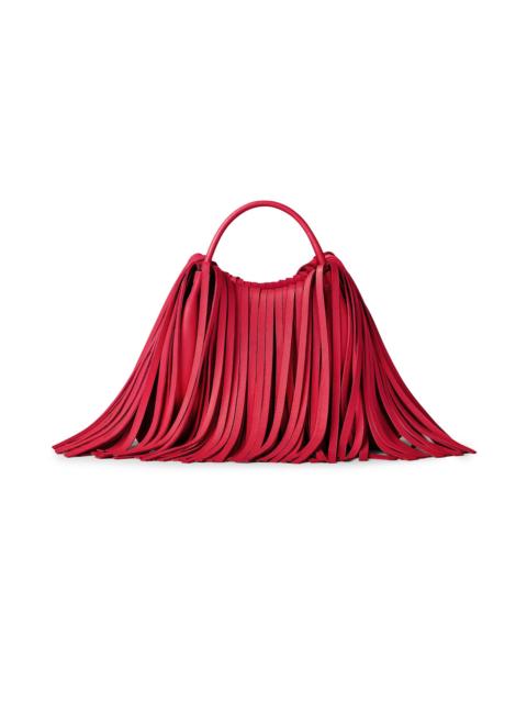 Givenchy Women's Nano Facet Top Handle Bag in Leather with Fringes - Equestrian Red