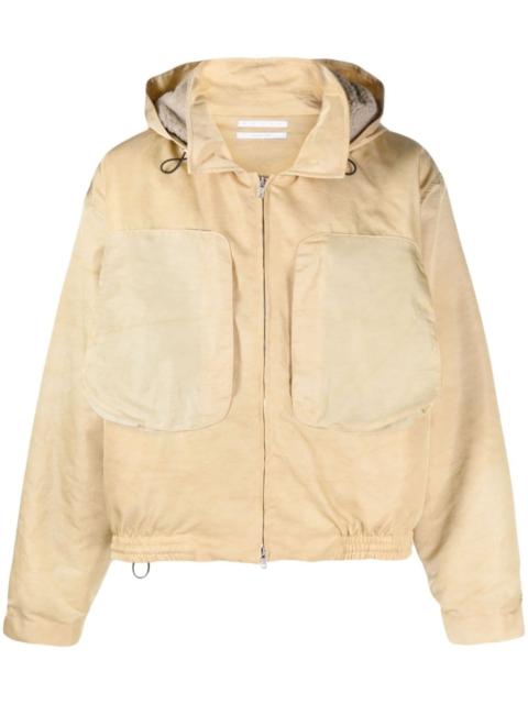 panelled hooded jacket