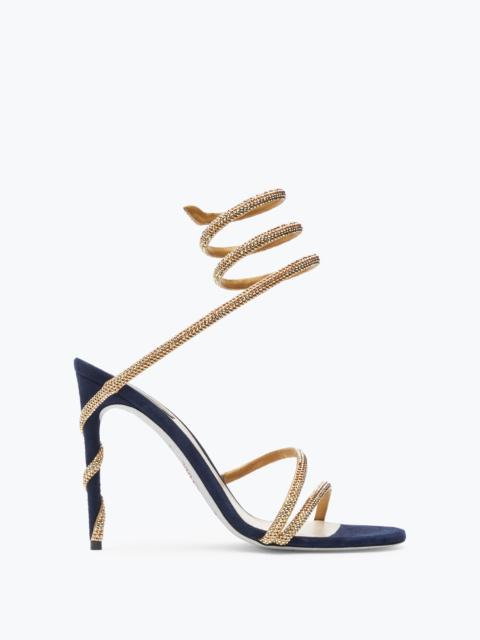 RENE CAOVILLA Margot Crystal Blue-Gold Sandal 105