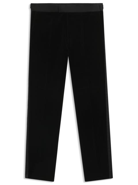 BOSS SLIM-FIT TUXEDO TROUSERS IN COTTON VELVET