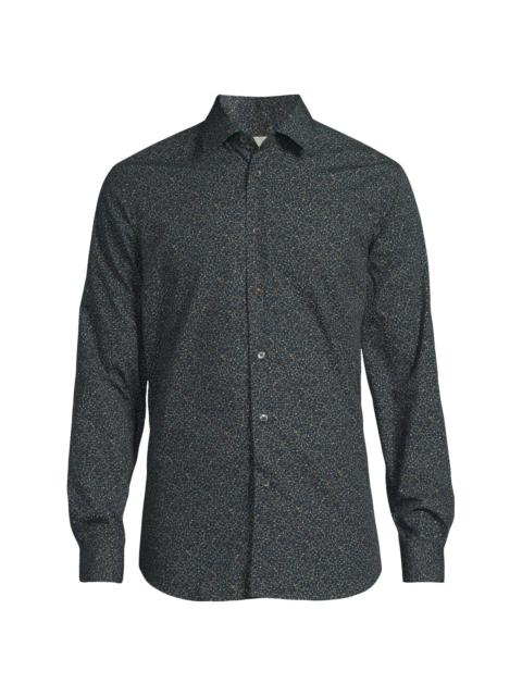 Paul Smith Men's Floral Cotton Tailored Button-Front Shirt - Navy