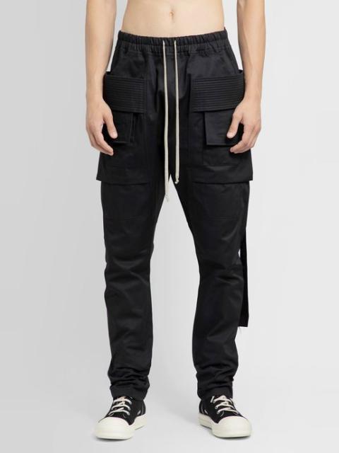Rick Owens DRKSHDW Rick owens drkshw 남자의 검정 strobe creatch 화물 바지 면 능직물
