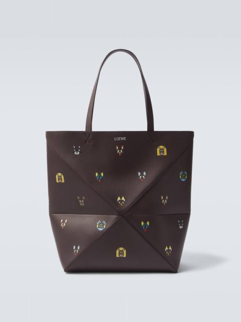 Loewe x Louis Wain Puzzle Fold Cats leather tote bag