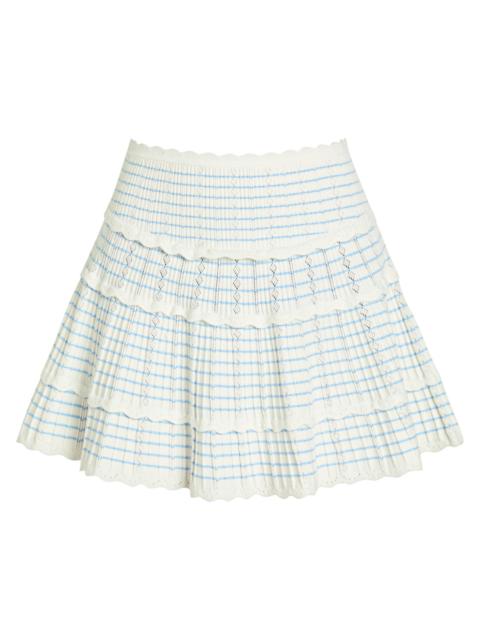 LoveShackFancy Loveshackfancy Coella Striped Stretch-knit Mini Skirt