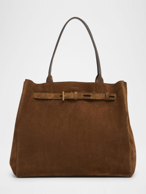 TOM FORD Audrey Large Tote Bag in Calfskin Suede