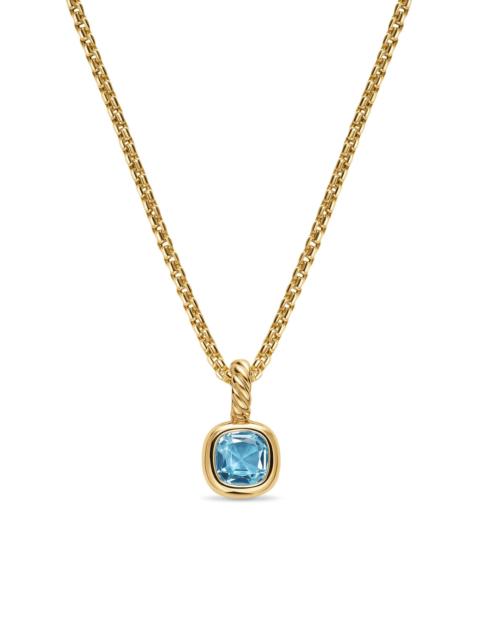 DAVID YURMAN Women's Mini Cushion Cut Amulet in 18K Yellow Gold - Sky Blue Topaz