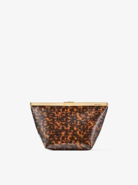 JIMMY CHOO Ganache Transparent Tortoisehell Clutch Bag