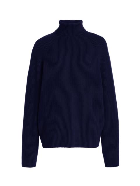 GABRIELA HEARST Wigman Knit Turtleneck Sweater in Navy Cashmere