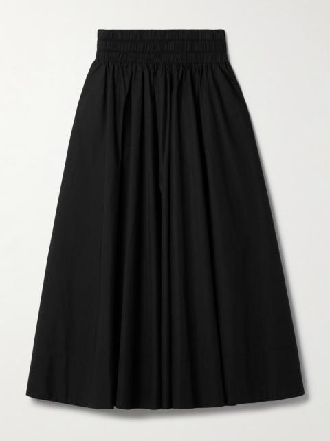 SUZIE KONDI The Kyria Gathered Cotton-poplin Midi Skirt