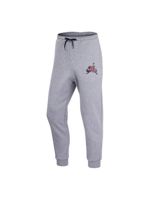 Jordan Men's Air Jordan Logo Printing Fleece Stay Warm Lacing Sports Pants/Trousers/Joggers Gray DH9503-091