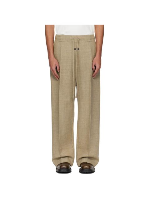 Fear of God Taupe Drawstring Wide Leg Trousers