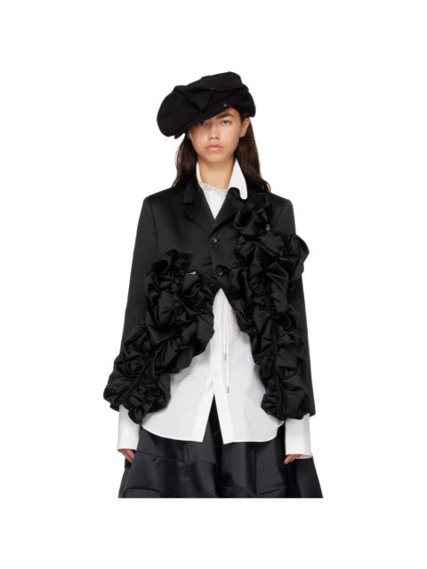 Comme Des Garçons Black Gathered Satin Jacket