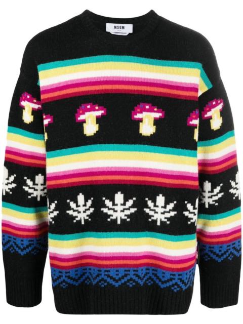 MSGM Mushroom Jacquard knitted jumper