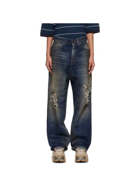 VETEMENTS Blue Trashed Jeans