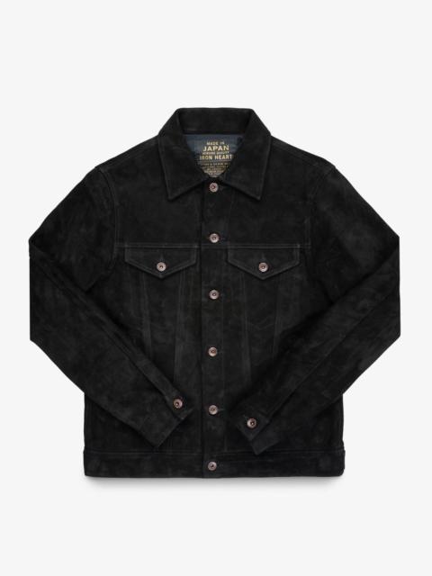 Iron Heart IHJ-155-BLK HORSEHIDE SUEDE MODIFIED TYPE III JACKET - BLACK