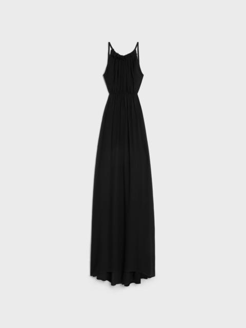 long open back dress in silk georgette