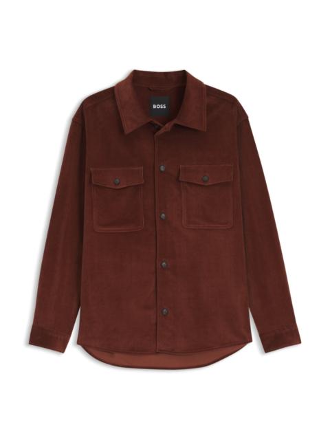 BOSS RELAXED-FIT OVERSHIRT IN STRETCH CORDUROY