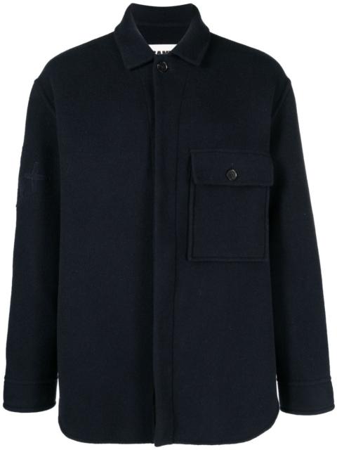 Jil Sander logo-embroidered shirt jacket