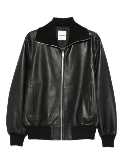 Sandro zip-up leather jacket