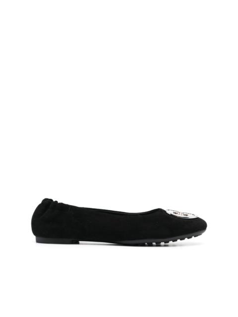 TORY BURCH logo-plaque detail ballerina shoes