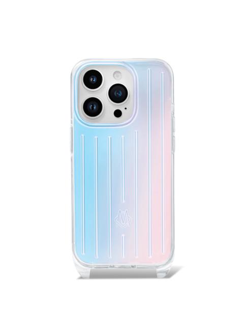 RIMOWA Tech Accessories - Polycarbonate Iridescent Case for iPhone 15 Pro with Strap