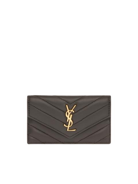 SAINT LAURENT CASSANDRE LEATHER CARD CASE