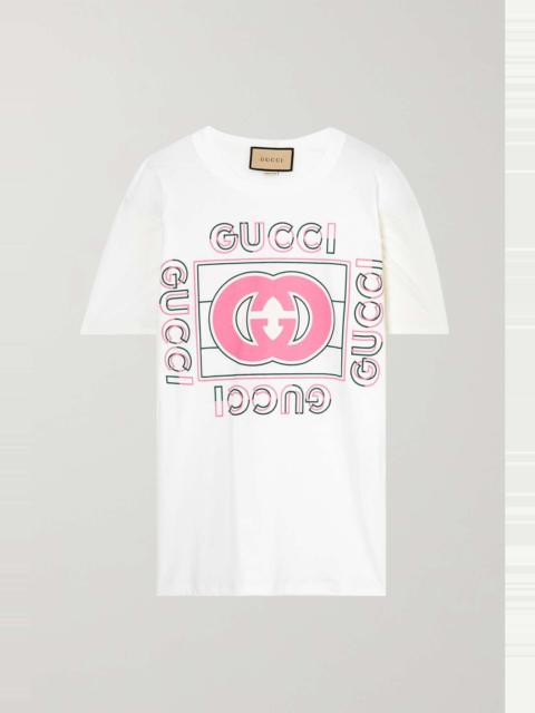 GUCCI Printed cotton-jersey T-shirt
