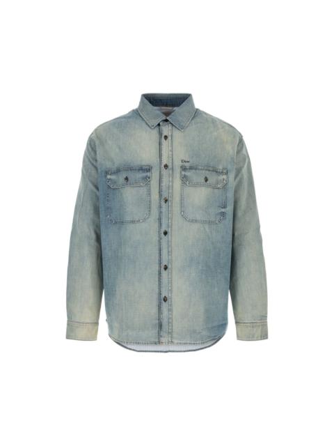 Dior DIOR $2700 Blue Overshirt New & Authentic (Men's size:M;)