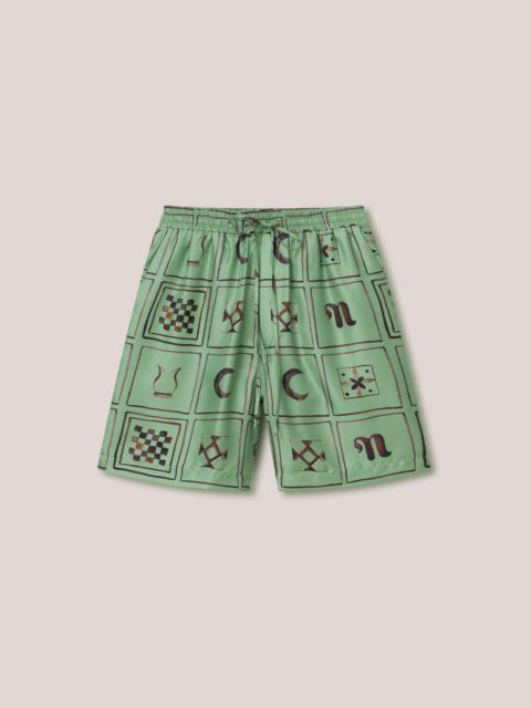 Nanushka DOXXI - Twill silk shorts - Green Totem