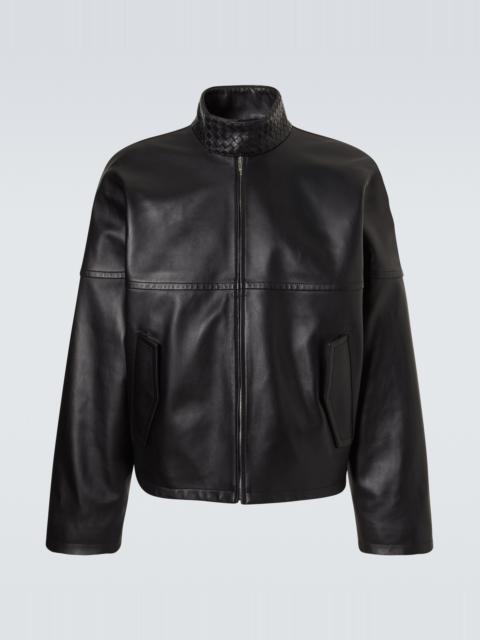 Bottega Veneta Intrecciato leather blouson jacket
