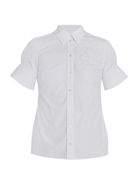 Erdem Women's Floral Appliqué Cotton Shirt - White