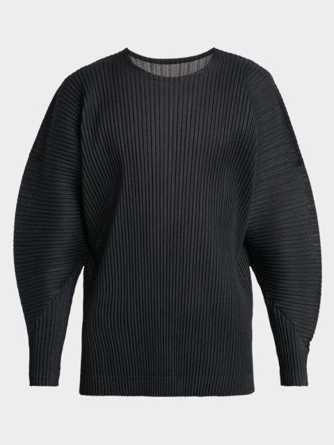 ISSEY MIYAKE Men's Pleated Long-Sleeve Shirt