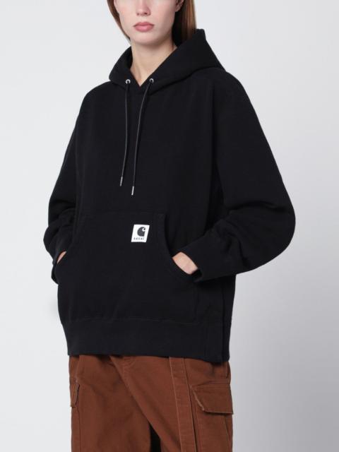 sacai Black cotton hoodie