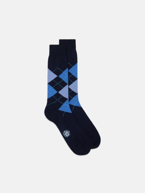 J. PRESS MADE-IN-ITALY BLACK ARGYLE COTTON SOCKS