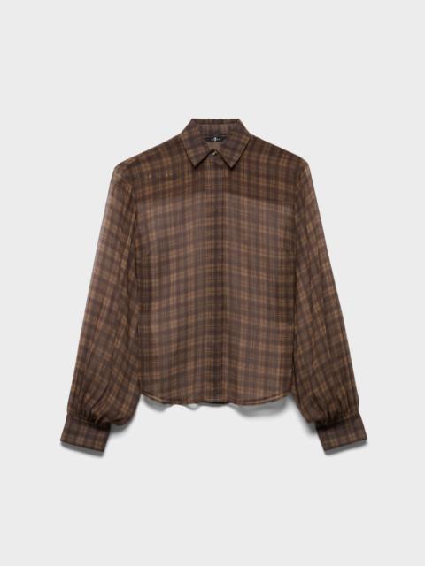7 For All Mankind BALLOON SLEEVE SHIRT in Cotton Silk