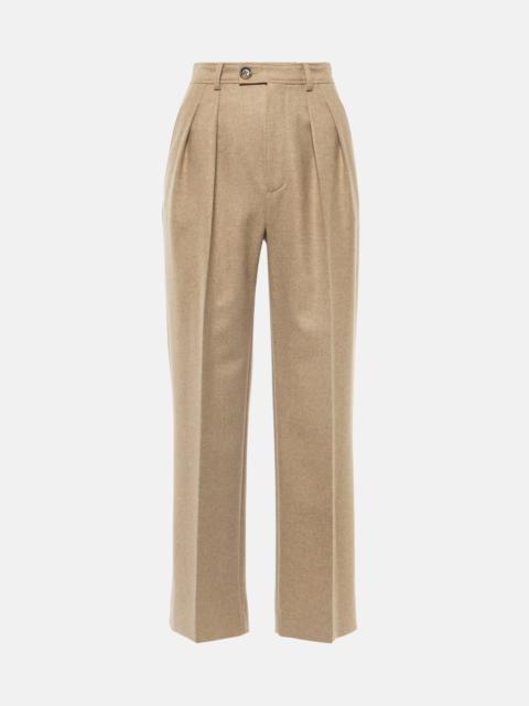 High-rise wool and cashmere suit pants