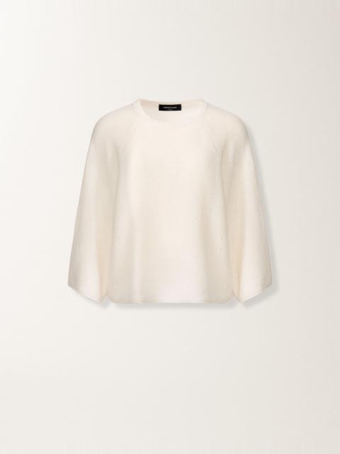 FABIANA FILIPPI White cotton and linen cape with sequins