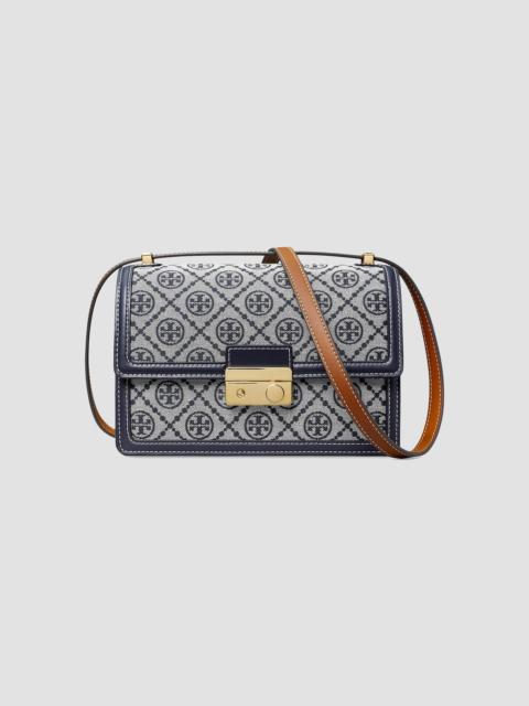 TORY BURCH Women's T Monogram Leather Shoulder Bag - Tory Navy
