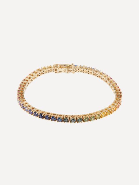 ROXANNE FIRST 14ct Gold Rainbow Sapphire Tennis Bracelet