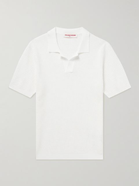 ORLEBAR BROWN Roddy Slim-Fit Camp-Collar Pointelle-Knit Polo Shirt