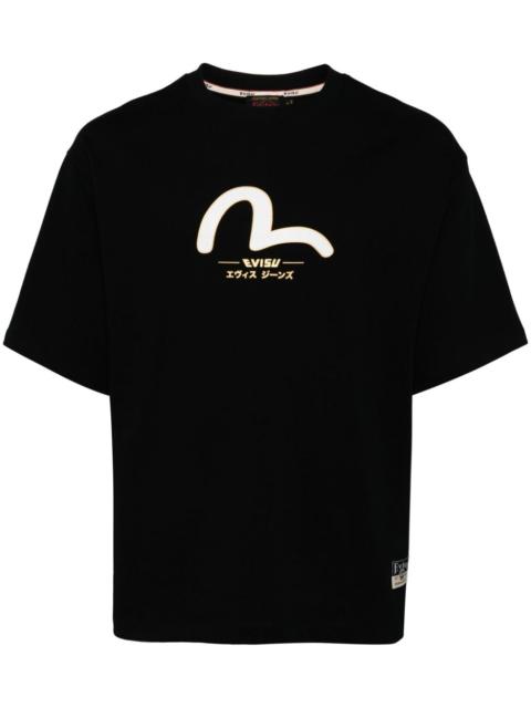 EVISU Seagull Kamon-Daicock cotton T-shirt
