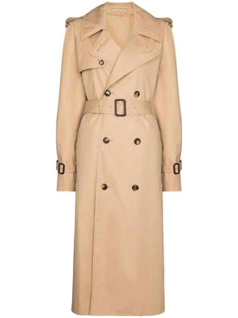 belted double-breasted trench coat