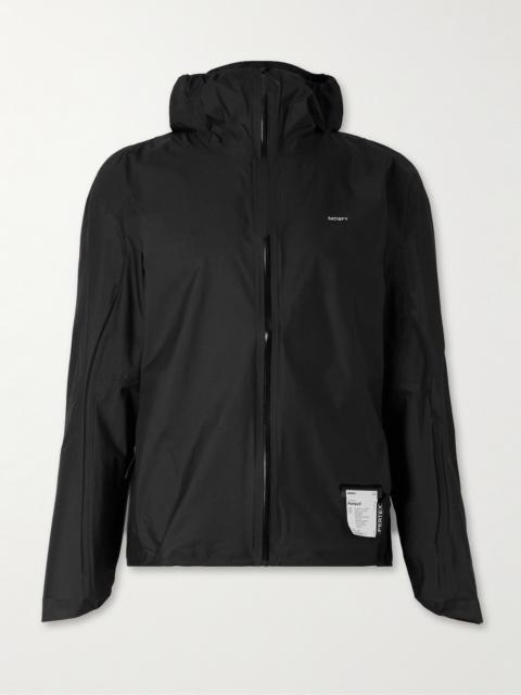SATISFY Rain Fly Hooded Logo-Printed PERTEX® Shield Air Jacket
